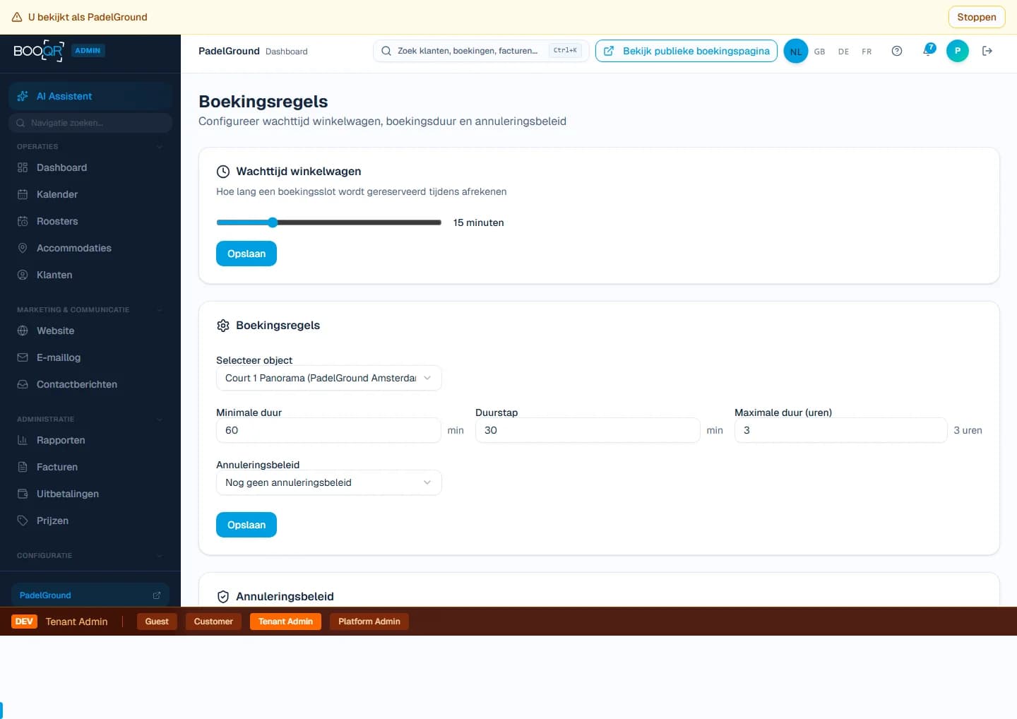 Flexibel roosterbeheer